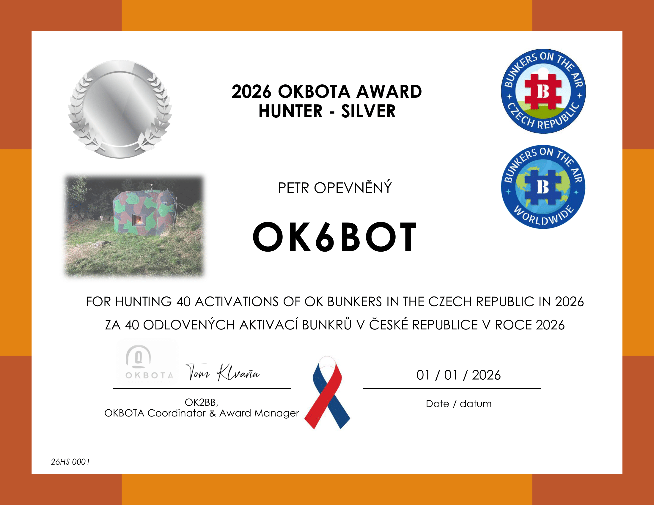 Stříbrná cena lovce 2026